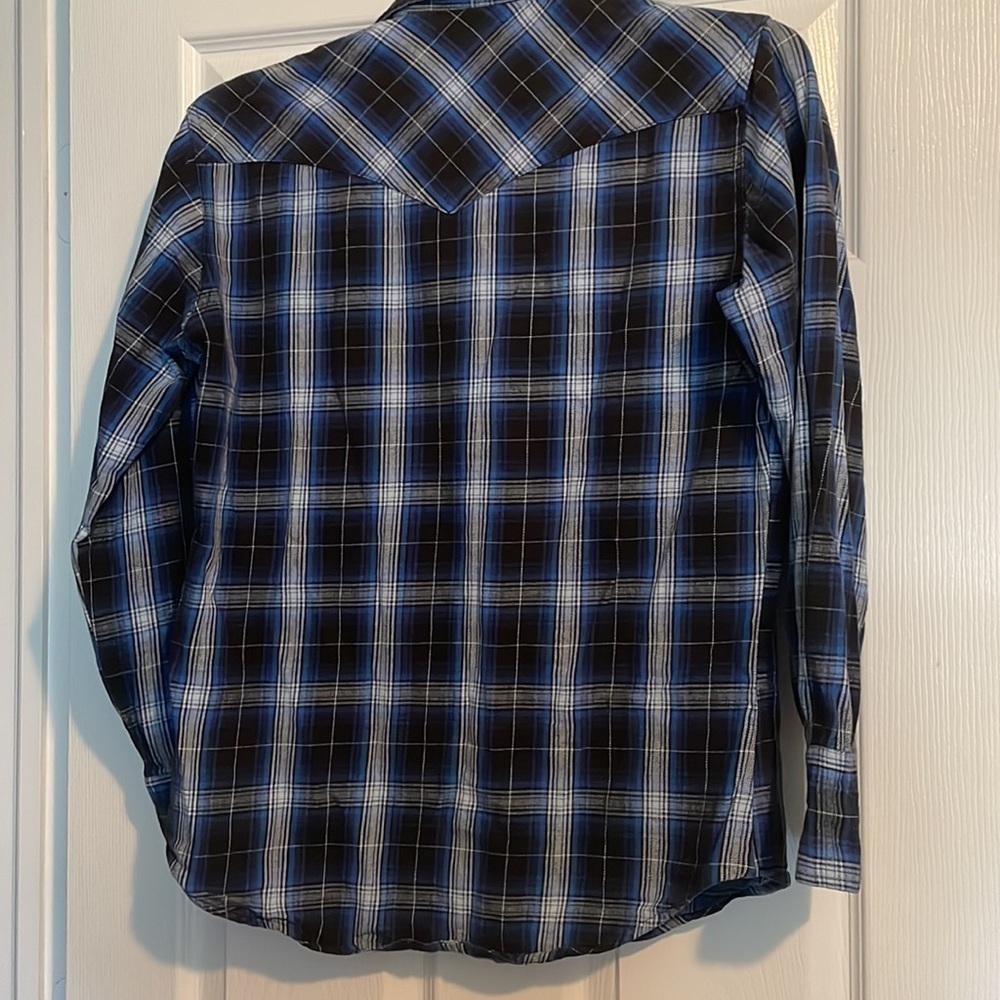 Wrangler vintage Wrancher pearl snap flannel shirt size medium - Picture 6 of 9